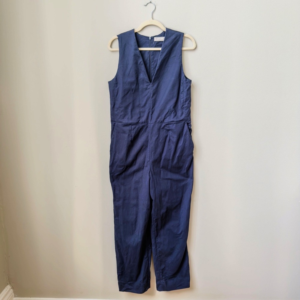Women's Executive Everlane Navy Shortsleeved The Structured Jumpsuit Size 8